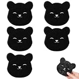 5 Piezas Bolas para Lavadora Atrapa Pelos de Mascotas, Esponja Quita Pelos Reutilizable en Forma de Oso para Lavandería y Secadora, Eliminador de Pelusas para Ropa y Edredones, Negro, 12.3x11.8cm
