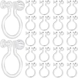 SOFPLATE 1 Box 200 Stück Ohrclip Konverter Aus Kunststoff Durchsichtige Transparente U Typ Ohrring Beschläge 10mm Clip On Ohrringzubehör Clip On Ohrringkonverter Für Schmuckherstellungs