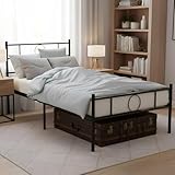 【Assemblage en 3 Étapes Simples】Le cadre lit 90x190 s'assemble en trois mouvements seulement. Mécanisme intuitif qui ne nécessite aucune compétence technique. Alternative moderne au lit en fer traditionnel.