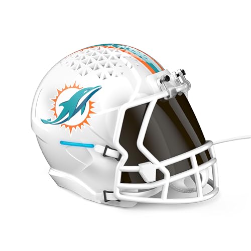 Image of NFL Echo Dot Bundle: Includes Echo Dot | Charcoal and Limited-Edition NFL Helmet Stand | Miami Dolphins