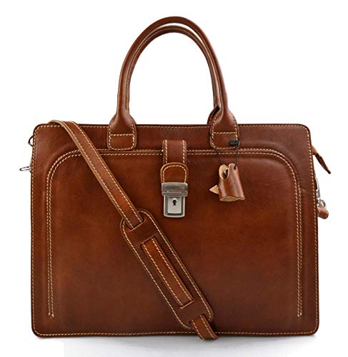 Sac cartable cuir miel parfait comme serviette de travail