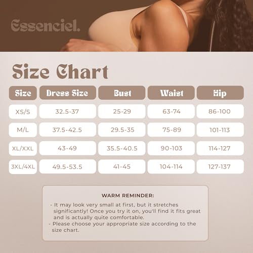 Essenciel Body modelador feminino sem costura para esculpir, controle de barriga, levanta bumbum, em