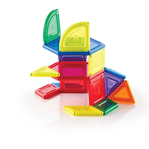 Guidecraft Powerclix Solids Magnetic Building Blocks Set, 44 Piece Magnetic Tiles, Stem Educational Construction Toy #TOP7