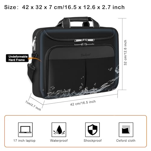 Maletín para portátil 17-17.3 pulgadas impermeable negro miniatura 6