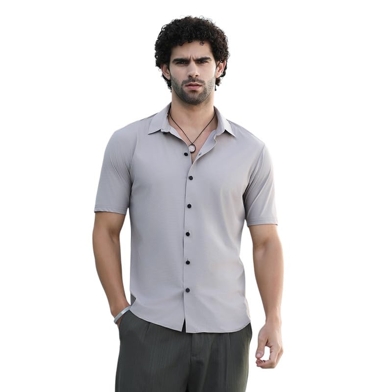 Image of CAHOOT Men's Shirt for Casual Wear | Mid-Rise | Regular Fit | Button Closure | Shirt Crafted with Comfort Fit for Everyday Wear