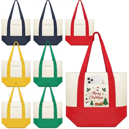 Amylove 8 Pcs Canvas Tote