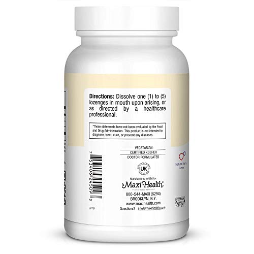 Maxi Health Triple B Lozenges - Vitamin B12 & B6 & Biotin - Strawberry Flavor - 90 Chewies - Kosher #TOP2