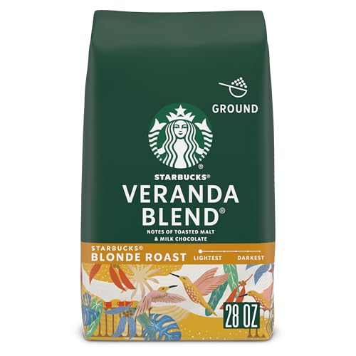 Starbucks Ground Coffee, Starbucks Blonde Roast Hot or Iced Coffee, Veranda Blend, 28 oz