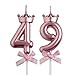49th 94th Birthday Candles, Rose Gold 94 49 Year Old Cake Topper Number Birthday Candles, Birthday Party Decorations Gifts for Women Men