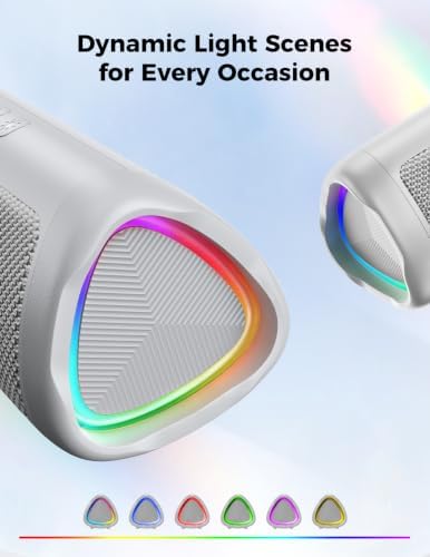 Bluetooth Speaker, 20W HD Sound, Portable Wireless, IPX5 Waterproof, Up to 24H Playtime, TWS Pairing, for Home/Party/Outdoor/Camping/Beach Essentials, Electronic Gadgets, Birthday Gift (Grey) — view 2