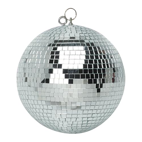 Boule à Facettes Argentée 40cm FXLab avec deux points de suspension - Matériau Léger - Mirroir Poli