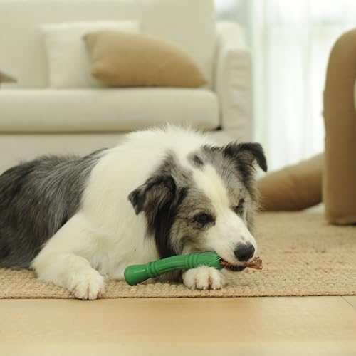 Image of Green Sheep Large Natural Rubber Bone Dog Chew Toy, Tough & Durable Dog Toys for Large Dogs, Keeps Them Busy with Hidden Treats, Medium to Large Breed