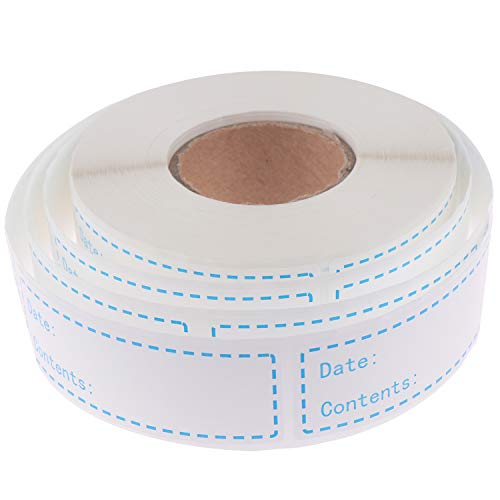 500 Pieces Removable Food Storage Labels Freezer Labels 1x3in Food Storage Stickers Refrigerator Freezer Labels Adhesive Paper Labels(1 Roll,Blue)