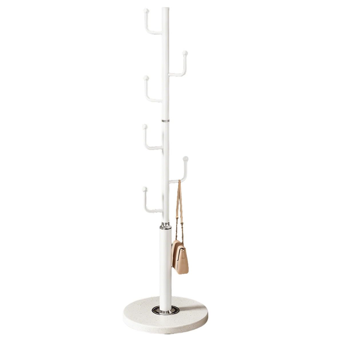Appendiabiti da Terra Metallo Design Albero, appendi Abiti Ingresso casa con Base in Marmo Stabile e 6 Ganci per Ingresso, Camera da Letto, Ufficio, Soggiorno