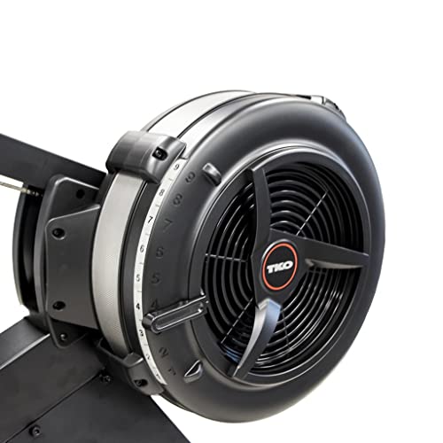 Image of TKO AirRaid Rower | Air Resistance Rowing Machine for Home & Commercial Use | Foldable Air Rowing Machine with 9 Damper Levels, LCD Console, Smooth Glide Rower Machine