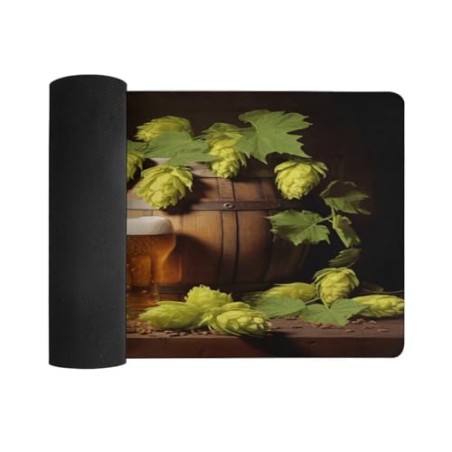 Beer and Hop Cones Pad Grande para Mouse con Base de Goma miniatura 3