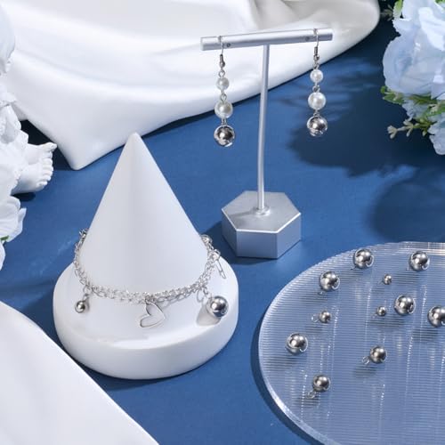 Miniatura 3 de Sunnyclue 1 Caja De 80 Colgantes De Bolas De Acero Inoxidable De 4 Tamaños Redondos De Plata De 5mm 6mm 8mm Y 10mm Pequeños Colgantes De Metal Para Hacer Joyas Manualidades Pulseras Pendientes Y Co