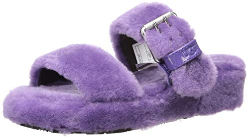 UGG Women's Fuzz Yeah Wedge Sandal, violet bloom, 7 M US