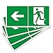 4pcs Señal de Salida de Emergencia, hacia la Izquierda,150 * 300mm