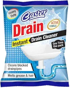 CASTER Instant Drainage Block Remover Drain Cleaner, Drainage Cleaner Wash Basin cleaning powder All Pipe Safe Cleaner Powder Clear Clogged Sinks,& Pipes. (50gm, Pack of 1) (16)