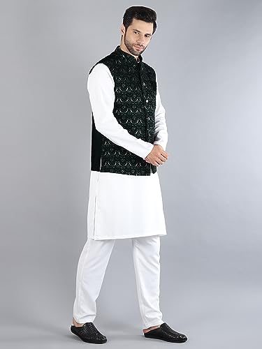 Image of Uri and MacKenzie Men's Silk Blend Kurta Pajama with Designer Ethnic Nehru Jacket /Modi Jacket
