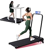 Electric Walking Pad Treadmill with Incline and Handle Bar, 3.0HP Small PortableTreadmills for Home Office Small, 4 in 1 Folding Foldable Treadmill with Handles, 0.6-7.6MPH, 350LBS