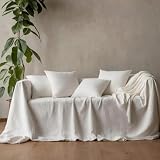 L'Emporio Casa Telo Copridivano Copriletto Tela Grossa Robusta Cotone in Panama 160X260-260x280-360x280 Misure Maxi Lenzuolo Copritutto Cotone Granfoulard Made Italy (Bianco, 260x280)