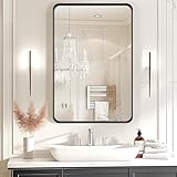 Photo Gallery ushower specchio da bagno per sopra il lavandino, specchio rettangolare 55 x 76 cm, per camera da letto, bagno, ingresso, montaggio a parete e struttura in metallo, nero, confezione da 1 Photo Gallery ushower specchio da bagno per sopra il lavandino, specchio rettangolare 55 x 76 cm, per camera da letto, bagno, ingresso, montaggio a parete e struttura in metallo, nero, confezione da 1