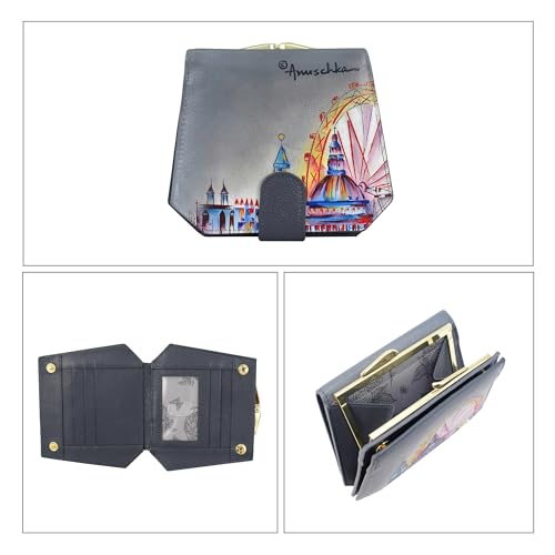 Anuschka Women's Hand-Painted Genuine Leather RFID Blocking Two-Fold French Wallet4