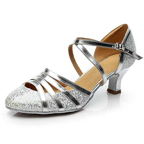Chaussures de Danse Latine pour Femmes Talons Hauts Paillettes Salle de Bal