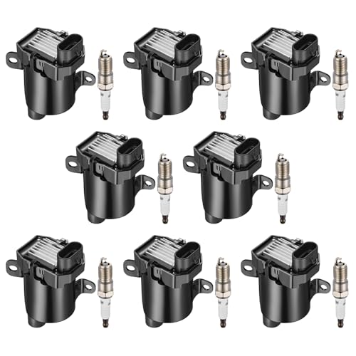 Image of BDFHYK 8 Ignition Coil Pack UF262 and 8 Iridium Spark Plug 3186 Compatible with GMC Sierra Savana Yukon Envoy, Compatible with Chevy Silverado Suburban Express Avalanche 1500 2500 3500 Tahoe Escalade