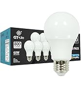 GT-Lite A19 LED Light Bulbs 10 Packs, 60W Equivalent, 5000K