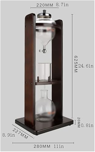 Miniatura 2 de JITEM Cafetera - Gotero frío para café y té, cafetera con flujo de agua ajustable, filtro de acero inoxidable, jarra de vidrio para café o té