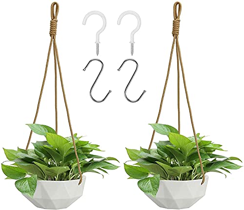 Yesland 2 Stück Hängende Pflanzgefäße, Keramik Blumentöpfe zum...