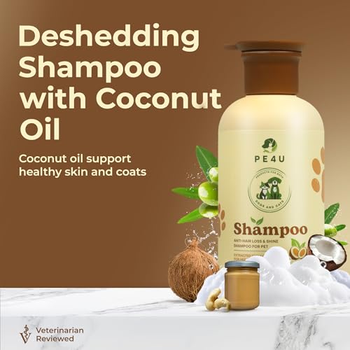 Image of Natural Anti-Shedding & Coat-Softening Pet Shampoo, Gentle Anti Shedding Shampoo for Dogs & Cats, Reduces Shedding, Softens Fur - 8.45 Fl Oz Dog Shampoo for Shedding - Deshedding Dog Shampoo