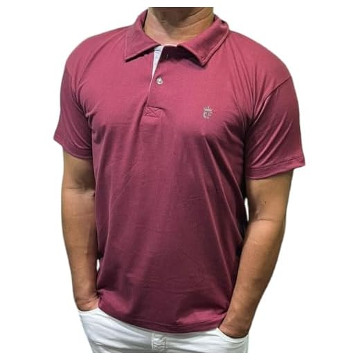 Kit 5 Camisa Gola Polo Masculina Casual Esporte Algodão Revenda (M, Vinho)