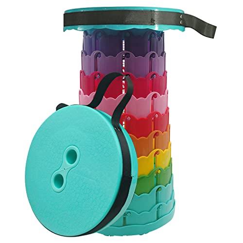 Fuuaiyim Telescopic Foldable Camping Stool, Sturdy Collapsible Outdoor Stool, Ultralight Retractable Seat for Camping