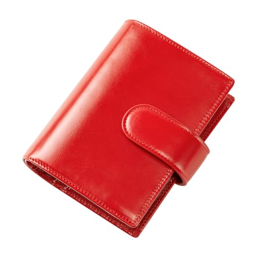 Smartfee Leather Pocket Organizer (Red, 25mm Gold Ring)