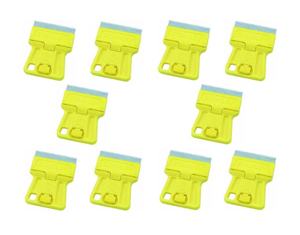 Stanley 28-100 1-3/16" High Visibility Mini Razor blade scraper (10 Pack)