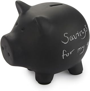 Balvi Hucha Oink Bank Color Negro Personalizable y Reutilizable Cerámica