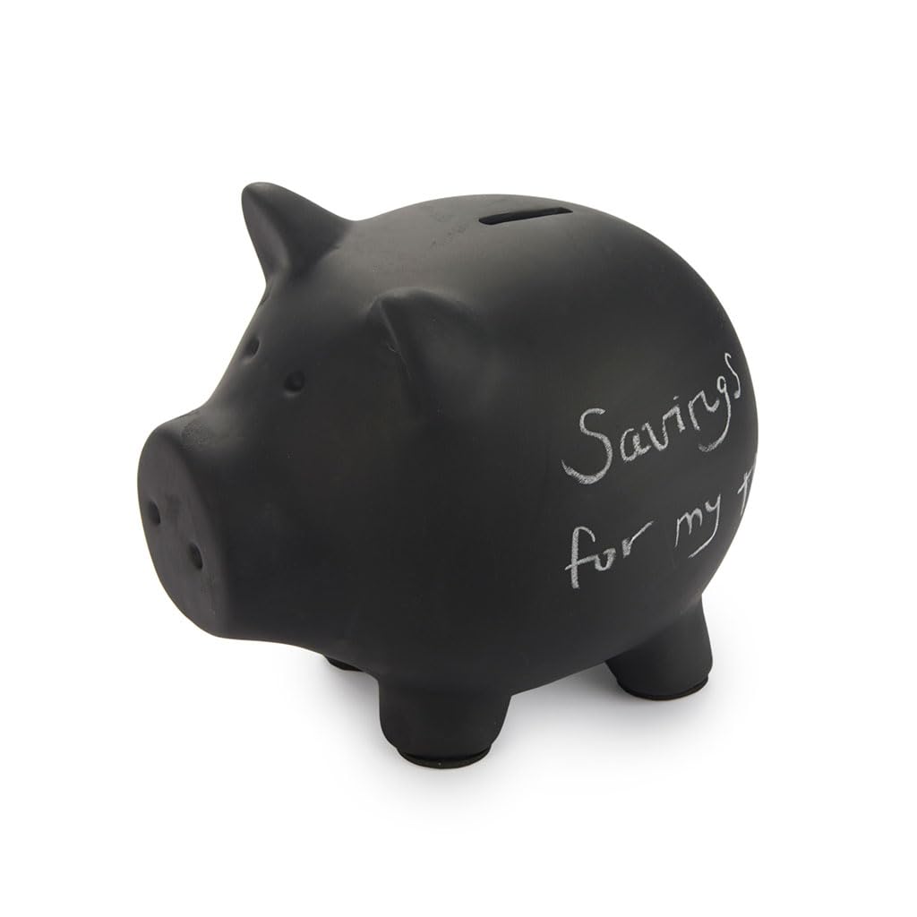 Balvi Salvadanaio Oink Bank Colore nero Personalizzabile e riutilizzabile Ceramica