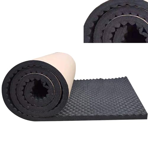 Pamatio Selbstklebend Akustik Schaumstoff Matte, Schall Dämmung Dämmmatte Schallschutzmatte Isolierung Matte, Akustikschaumstoff Schallabsorbierend, Feuchtigkeitsfest, Wasserdicht 50 x 200 x 2cm