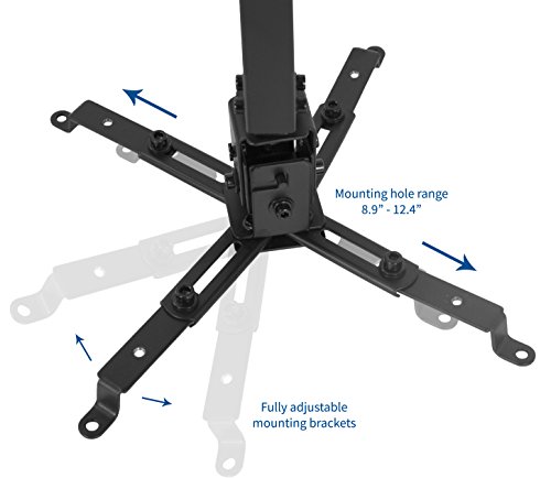 image for VIVO Black Universal Adjustable Wall Ceiling Projector Mount Bracket, 