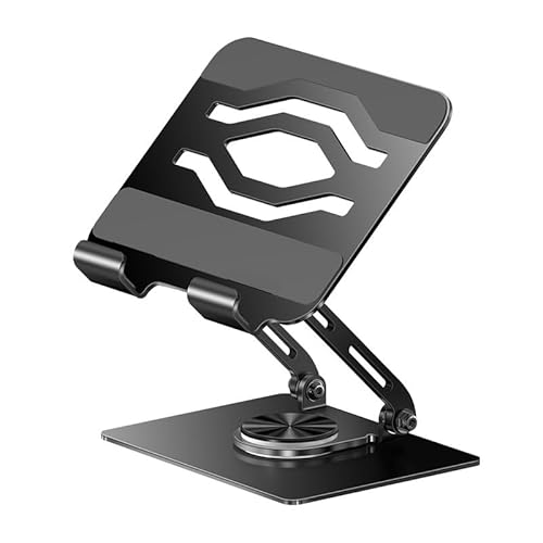 EKLMCFS Carbon Steel Book Stand 360° Rotation Reading Rack Silicone Holder(Silver)