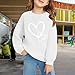 Girls Oversized Sweatshirt Heart Love Preppy Sweatshirts Fall Winter Long Sleeve Teen Girl Cute Fashion Clothes White 3-4 Years