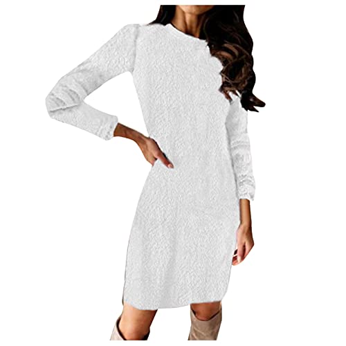 Robe pull tricotée chaude en polaire idéale pour vos sorties d'hiver