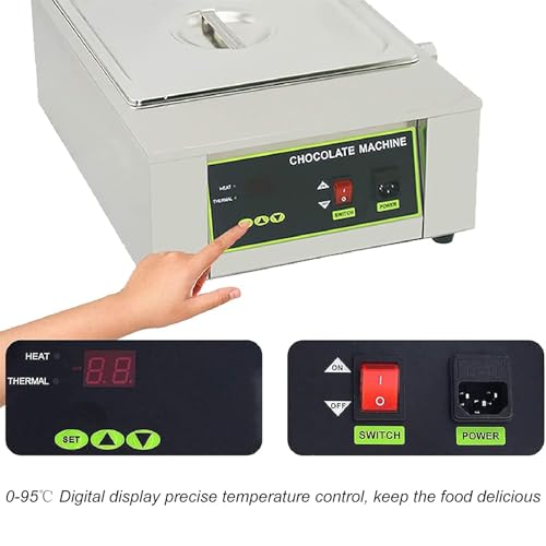 Máquina eléctrica para fundir chocolate 6 cubetas acero inox miniatura 4
