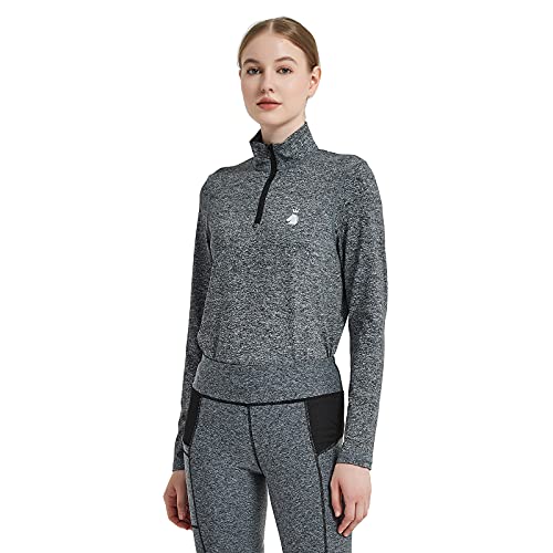 Hr Farm Women Soft Show Shirt Long Sleeve Riding Shirt (Gray, Large) #TOP24