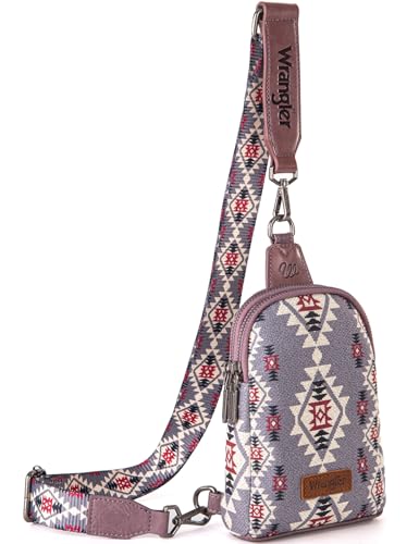 Image of Wrangler Small Sling Bag for Women, Leather Crossbody Bags Cross Body Purse Fanny Packs with Adjustable Strap for Gift