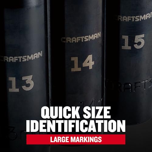 CRAFTSMAN Impact Socket Set, Metric, 1/2-Inch Drive, Deep Impact Sockets, 12-Piece (CMMT15887) by CRAFTSMAN - Image 4